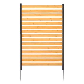 Wood Privacy Fence, 39" W x 61" L, 1-Panel Air Conditioner Fence Screen, Pool Equipment Enclosure with Metal Stakes, Easy DIY Installation