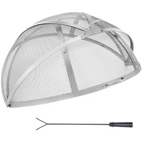 Firepit Spark Screen Lid, 36" Diameter, Outdoor Firepit Ring Cover Round Accessories, Fire Pit Metal Cover