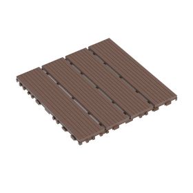 11.81"x11.81"x0.79"Grey & Brown Colors - Stylish Interlocking Flooring (Color: Brown)